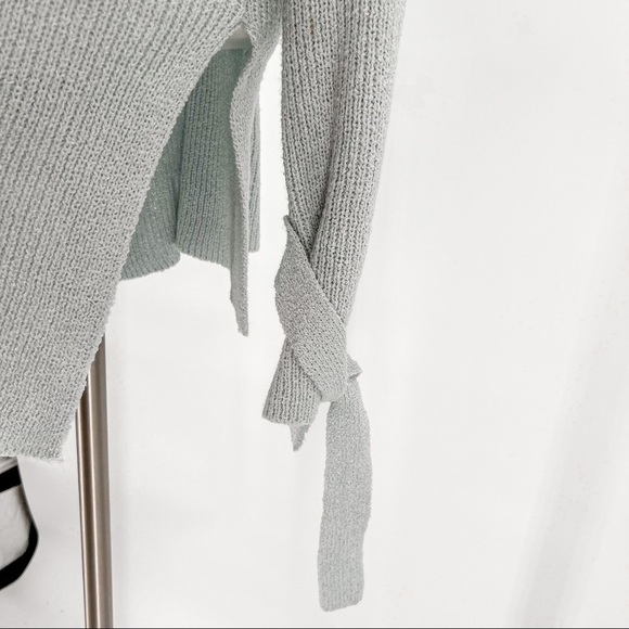 Lush Women's Knit Sweater Tunic Long Sleeve Scoop Neck Sweater Baby Blue/Gray - Picture 9 of 13